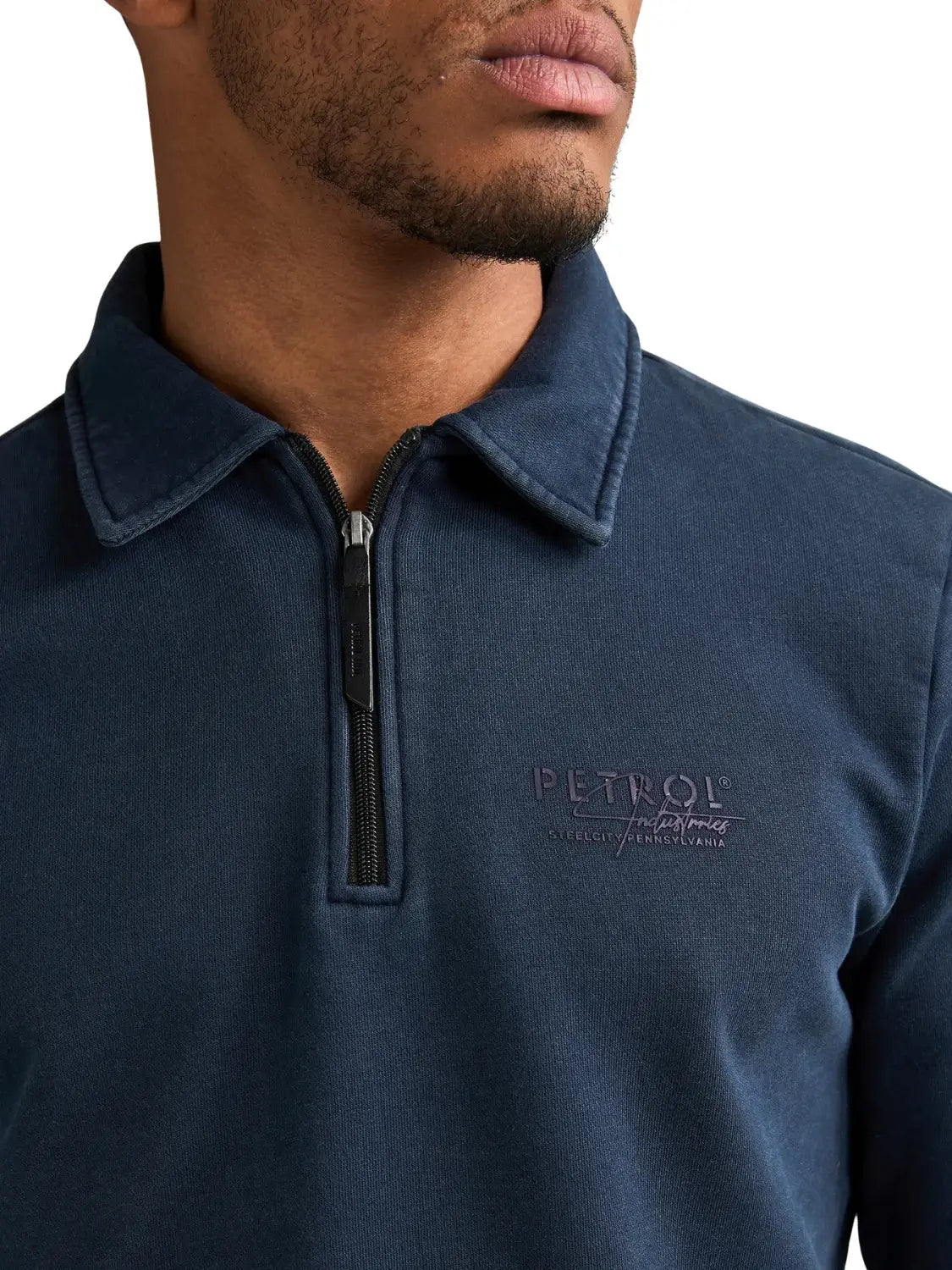 Sudadera Polo Petrol Industries Millhall Azul Marino | Bicos de Fío