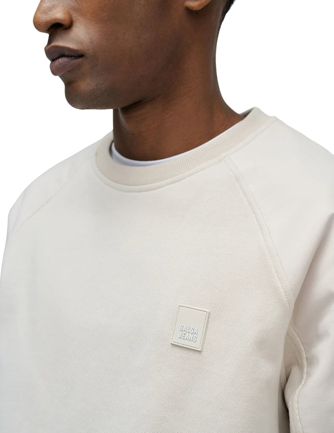 Sudadera Salsa Jeans Logo Cuadrado Beige | Bicos de Fío