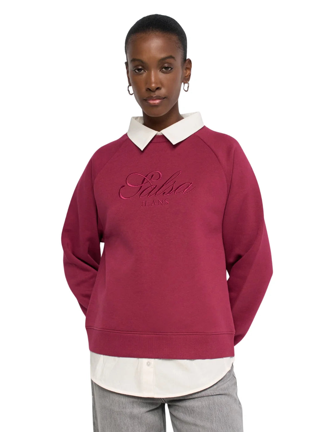 Sudadera Twofer Salsa Jeans Rojo | Bicos de Fío