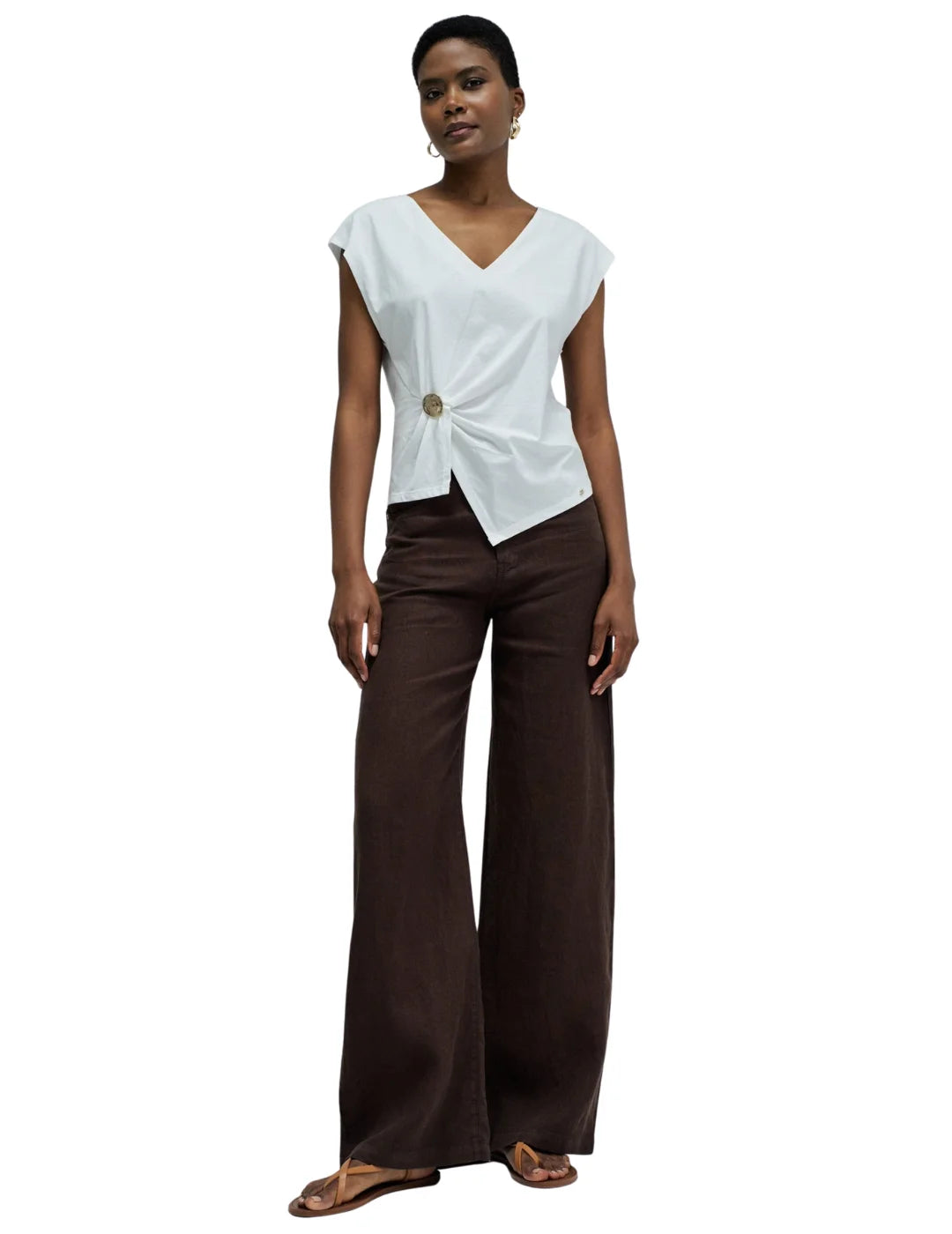 Top Asimétrico Salsa Jeans Metal Blanco