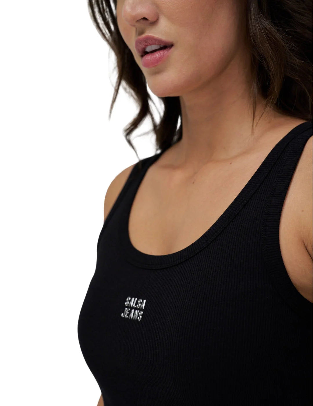 Top Básico Salsa Jeans Negro | Bicos de Fío