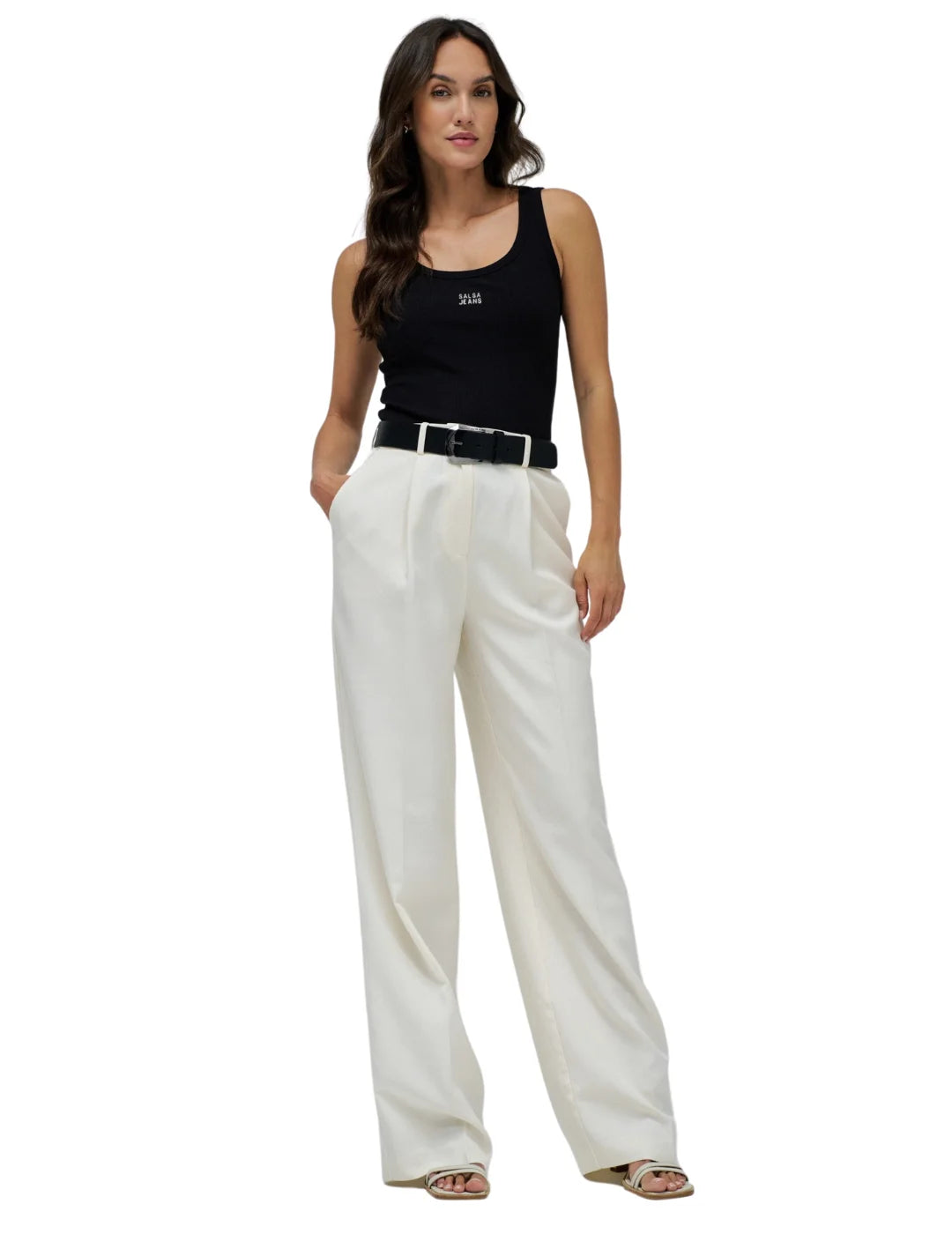 Top Básico Salsa Jeans Negro | Bicos de Fío