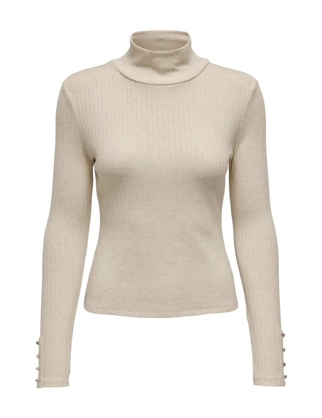 Top Cuello Alto Only Piper Beige | Bicos de Fío