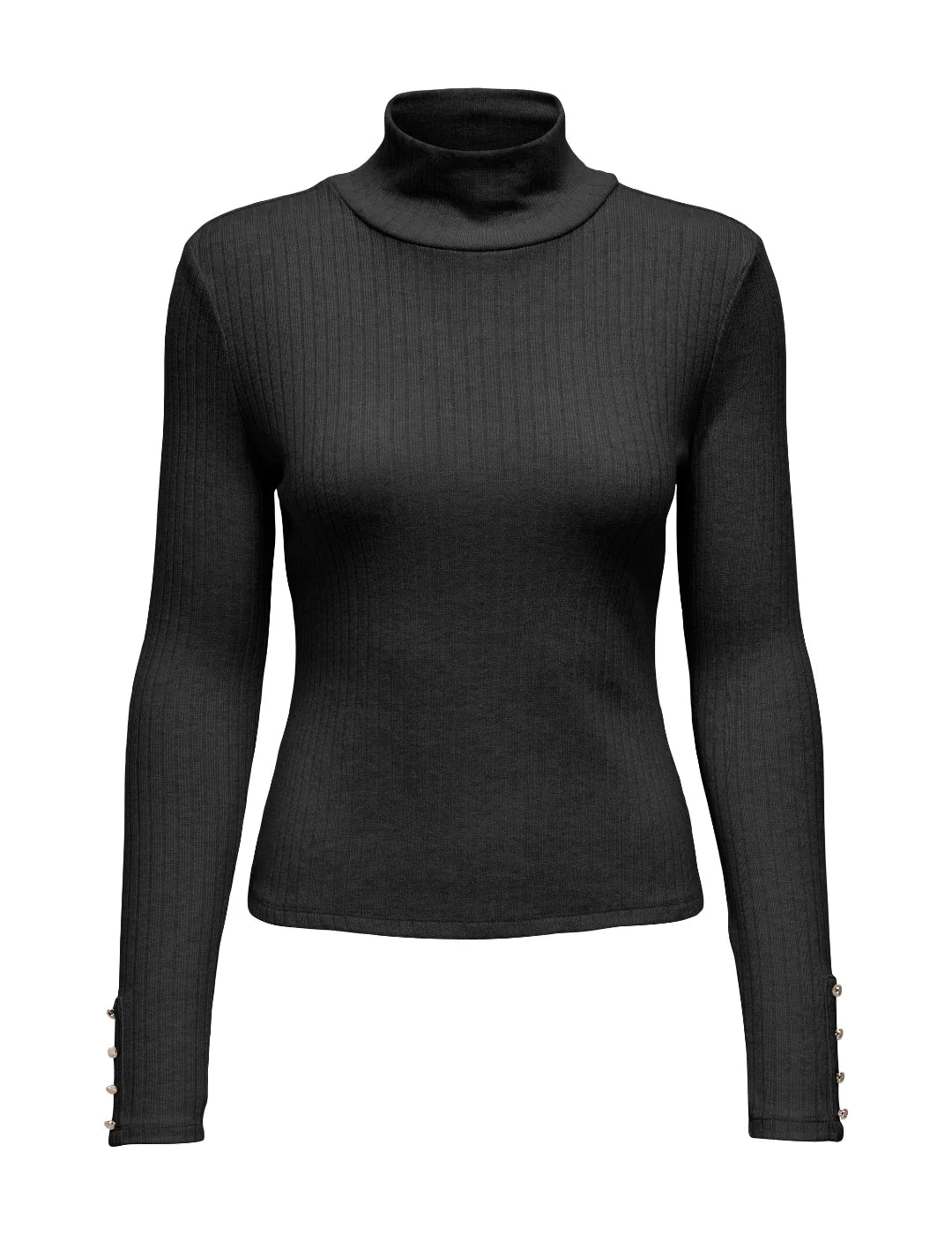 Top Cuello Alto Only Piper Negro | Bicos de Fío