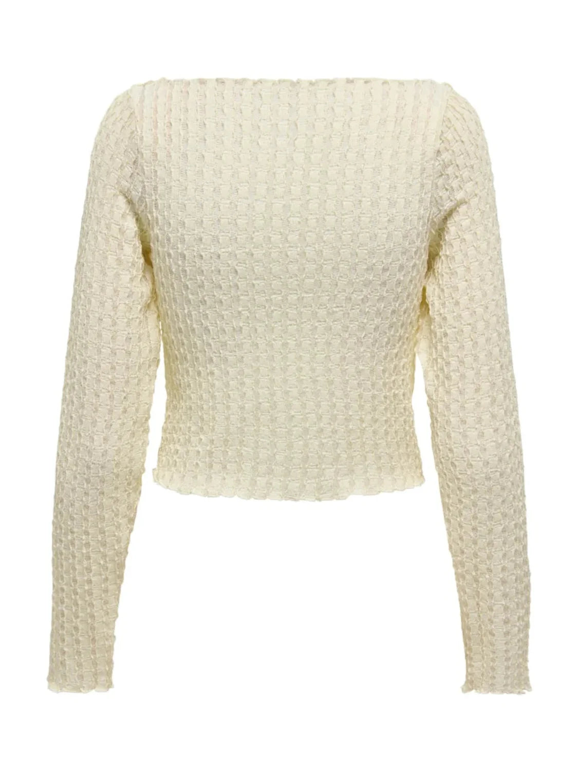 Top Cuello Barco ONLY Noor Beige - Bicos de Fío