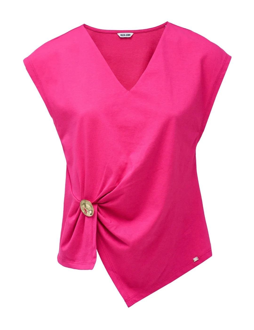 Top Asimétrico Salsa Jeans Metal Fucsia | Bicos de Fío