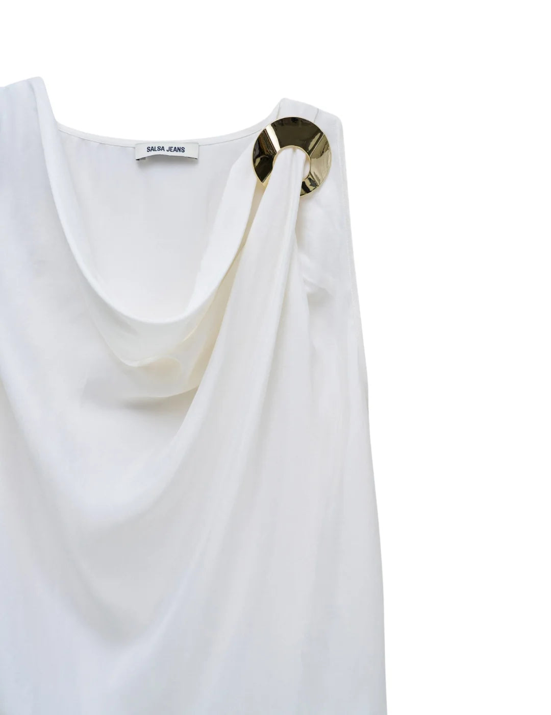 Top Drapeado Metal Salsa Jeans Blanco | Bicos de Fío