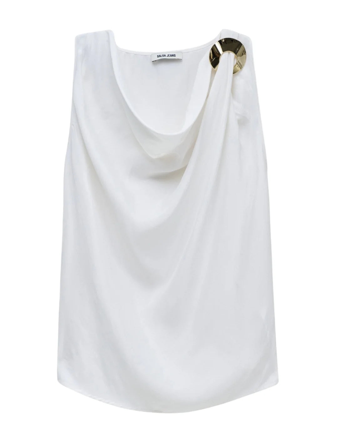 Top Drapeado Metal Salsa Jeans Blanco | Bicos de Fío