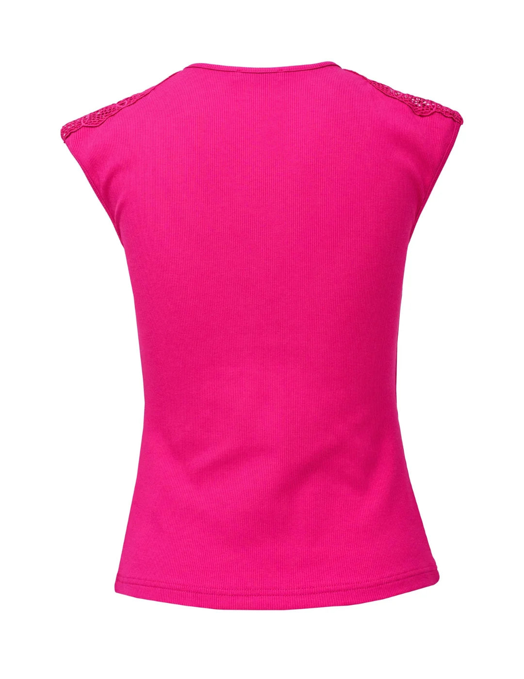 Top Encaje Hombro Salsa Jeans Fucsia | Bicos de Fío