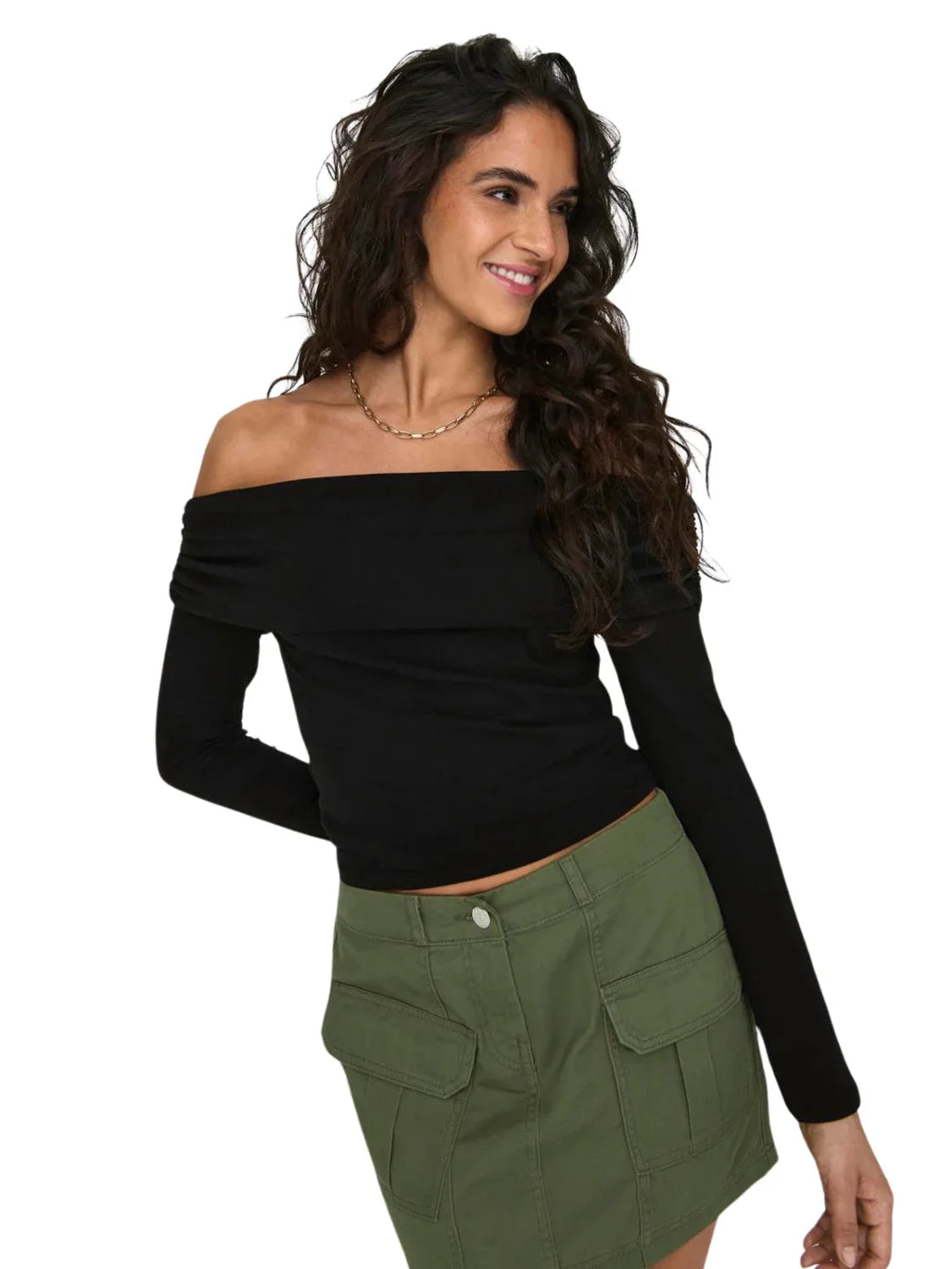 Top Con Hombro Descubierto Only Onllive Negro | Bicos de Fío