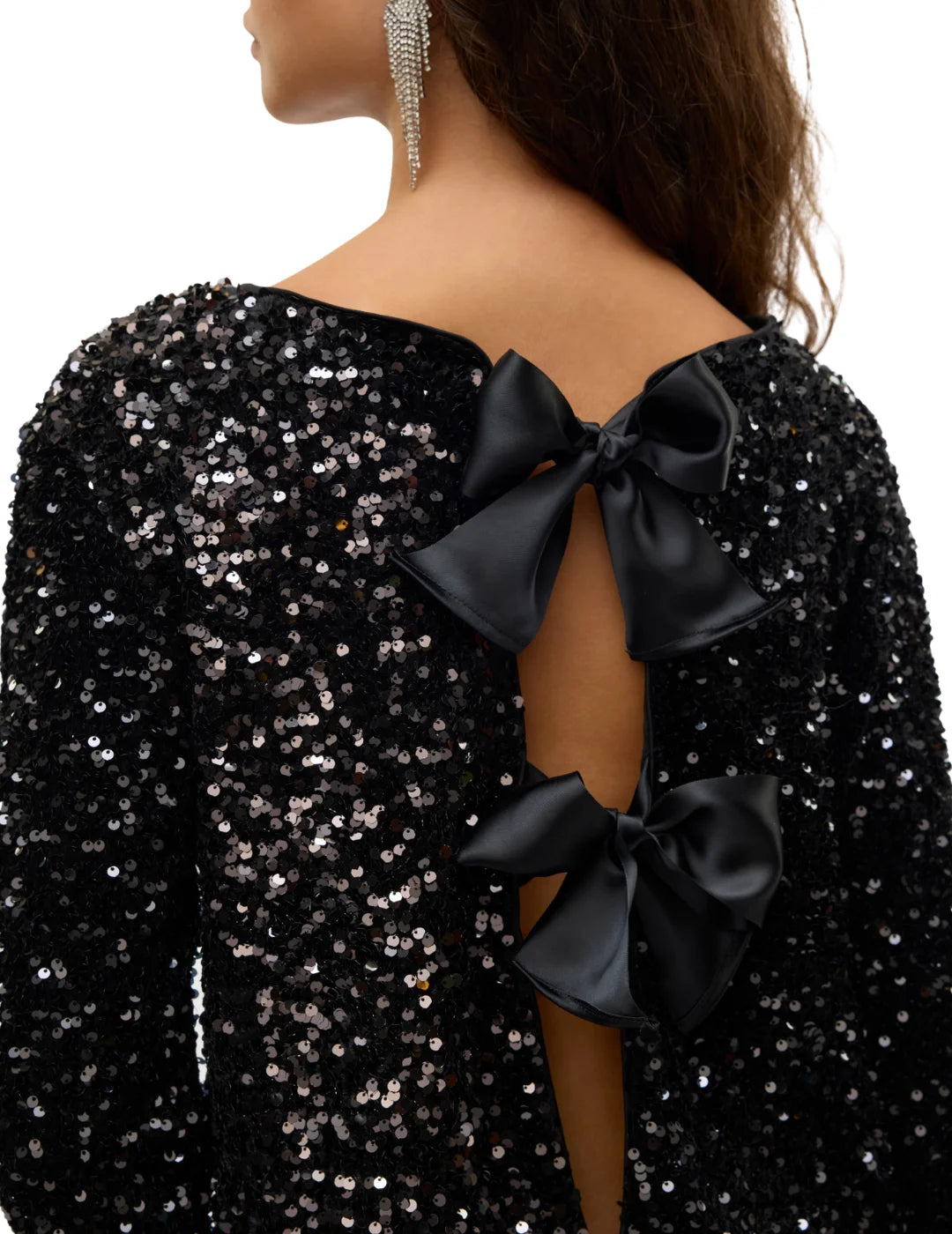 Top Lentejuelas Vero Moda Laila Negro | Bicos de Fío