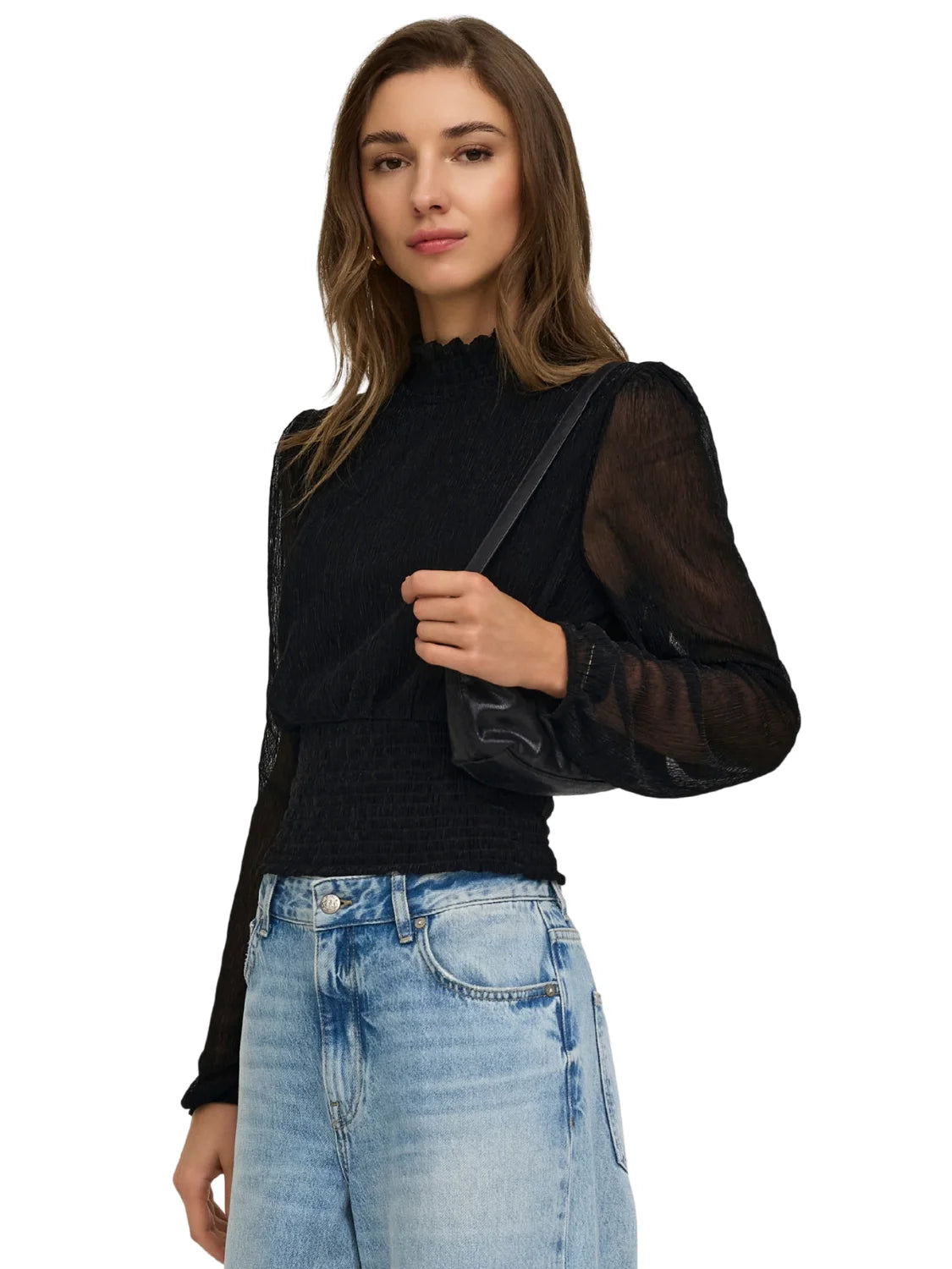 Top ONLY Cami Glitter Negro | Bicos de Fío