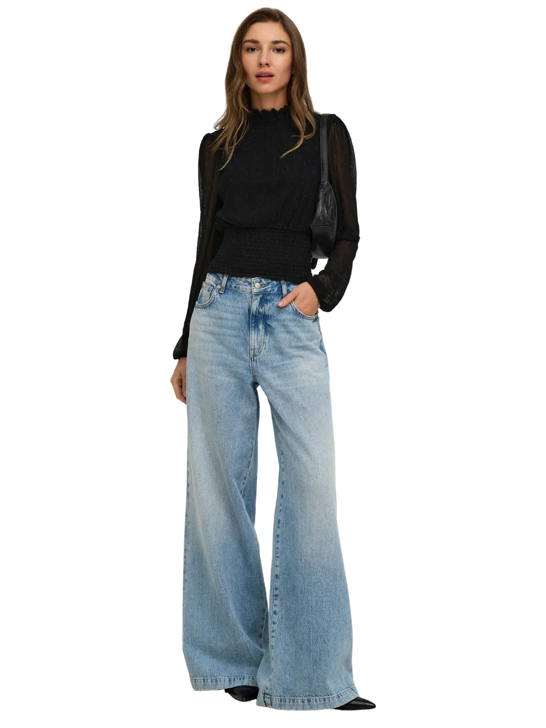 Top ONLY Cami Glitter Negro | Bicos de Fío