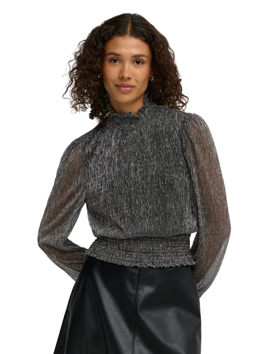 Top ONLY Cami Glitter Plata | Bicos de Fío