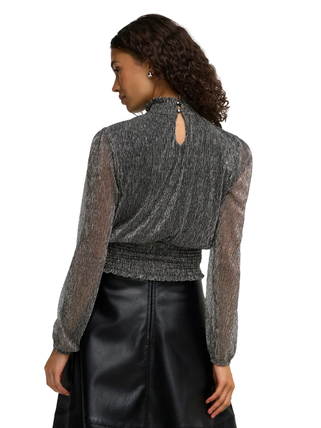Top ONLY Cami Glitter Plata | Bicos de Fío