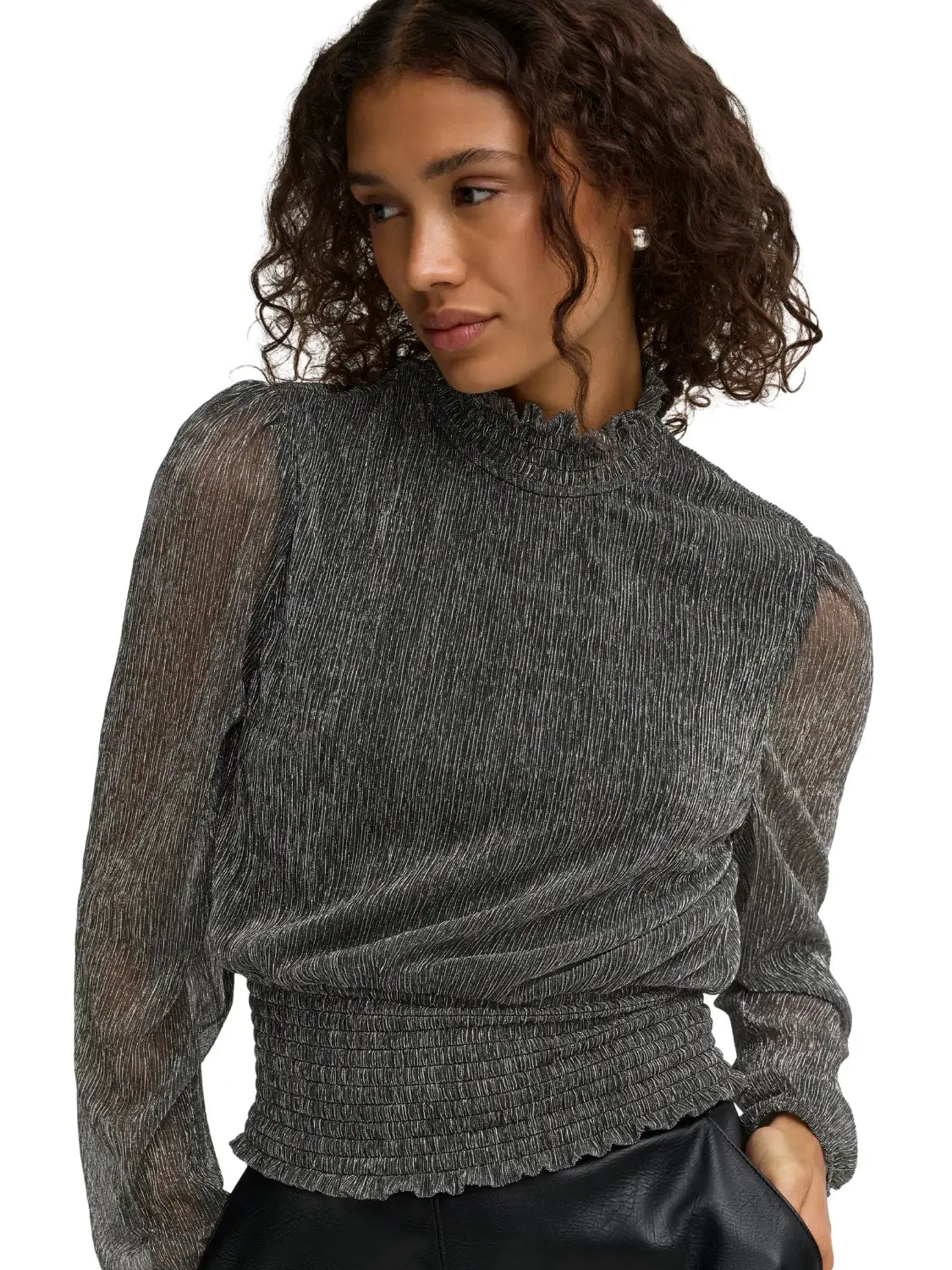Top ONLY Cami Glitter Plata | Bicos de Fío