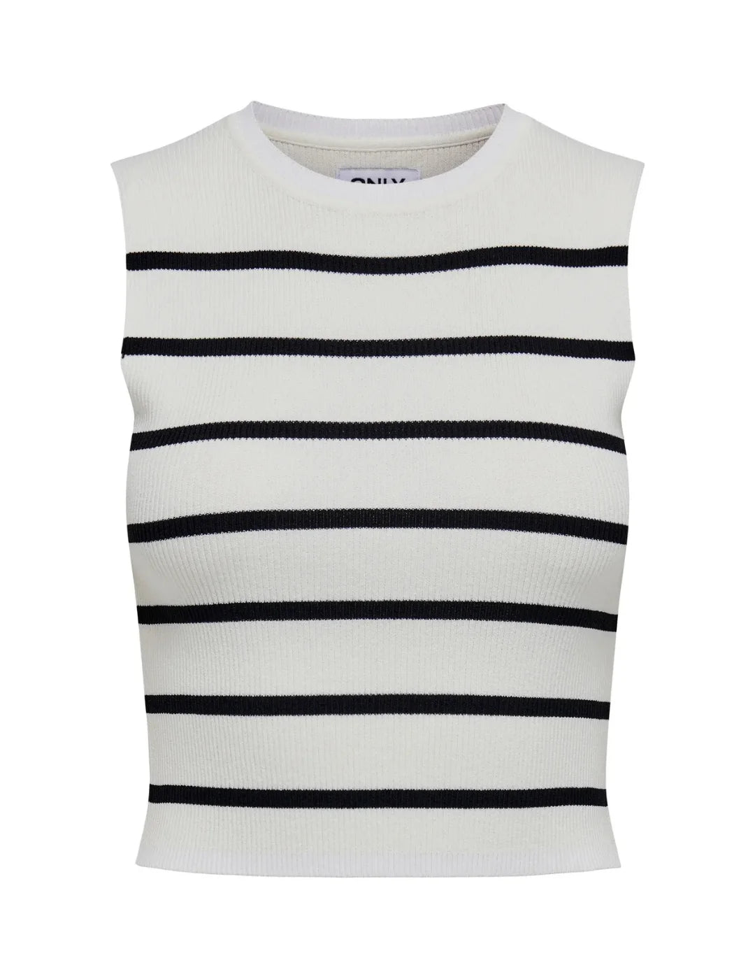 Top ONLY Majli Rayas Blanco | Bicos de Fío