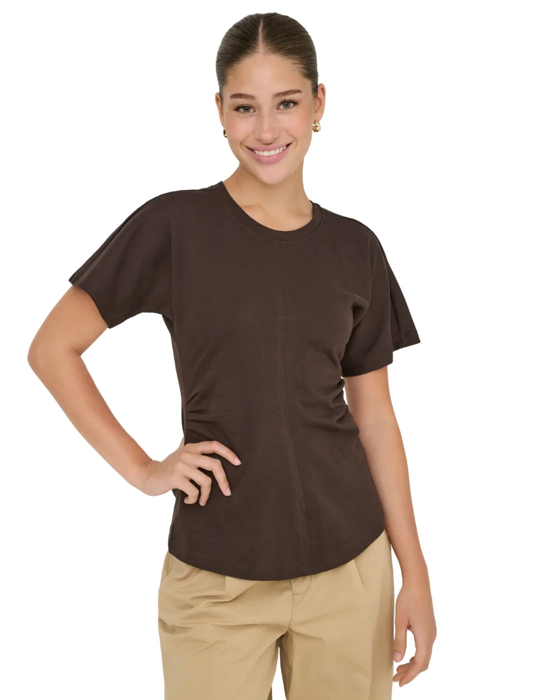 Top ONLY Marie Marrón | Bicos de Fío