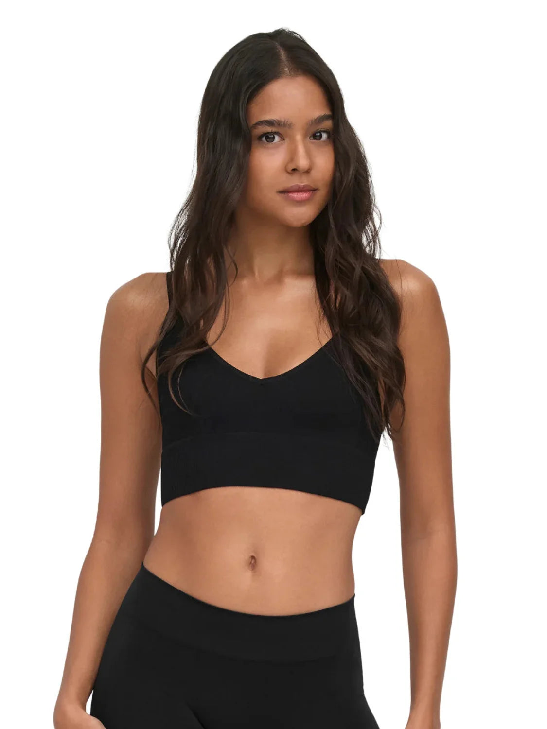 Crop Top ONLY Vicky Negro | Bicos de Fío