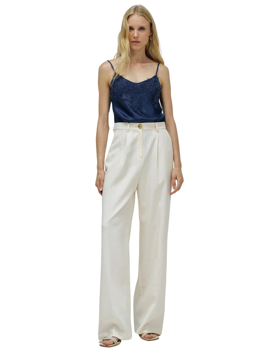 Top Tirantes Satinado Salsa Jeans Azul | Bicos de Fío