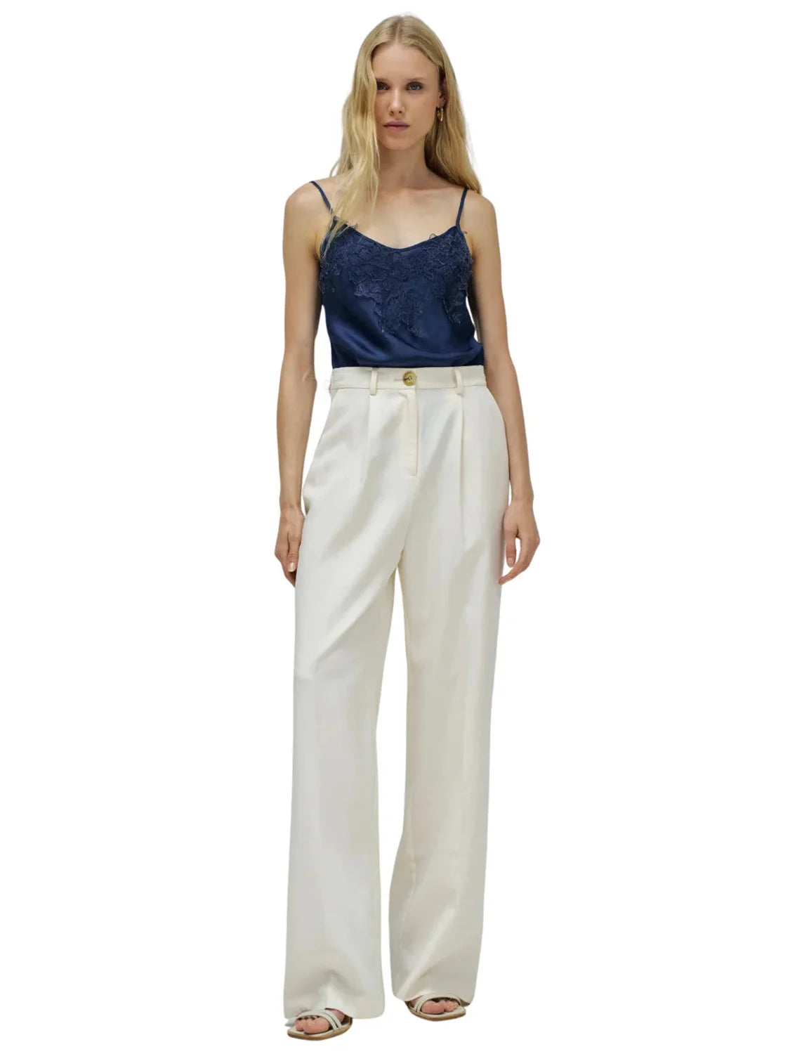 Top Tirantes Satinado Salsa Jeans Azul | Bicos de Fío