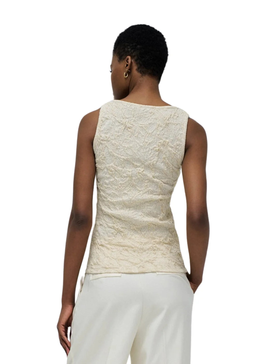 Top Textura Lurex Salsa Jeans Crudo | Bicos de Fío