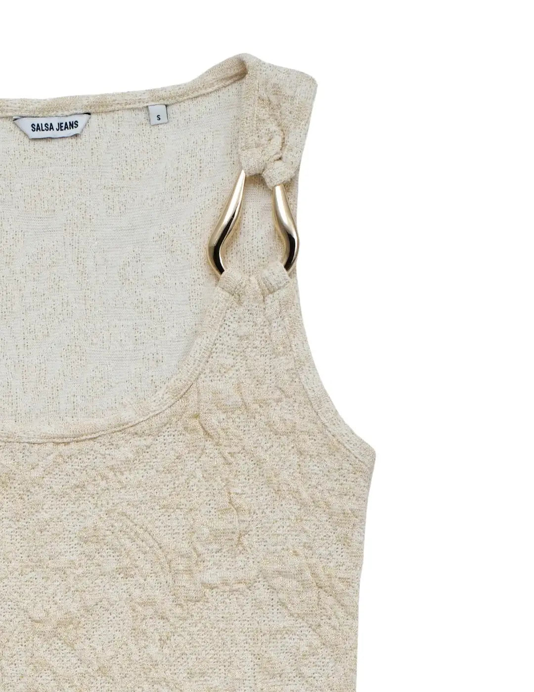 Top Textura Lurex Salsa Jeans Crudo | Bicos de Fío
