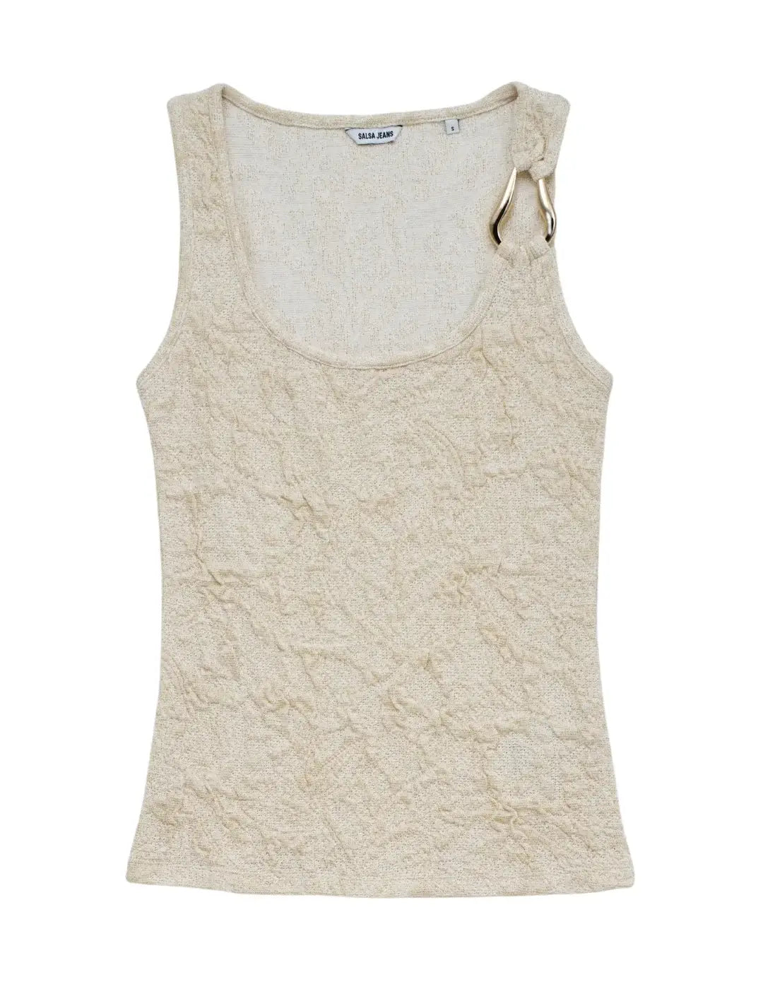 Top Textura Lurex Salsa Jeans Crudo | Bicos de Fío