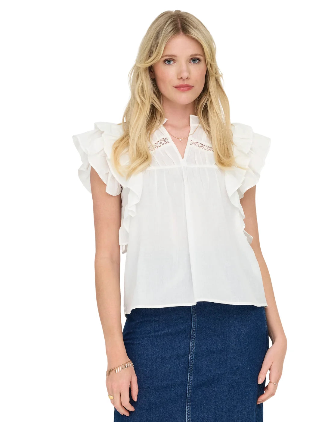 Top Volantes ONLY Sunny Blanco | Bicos de Fío