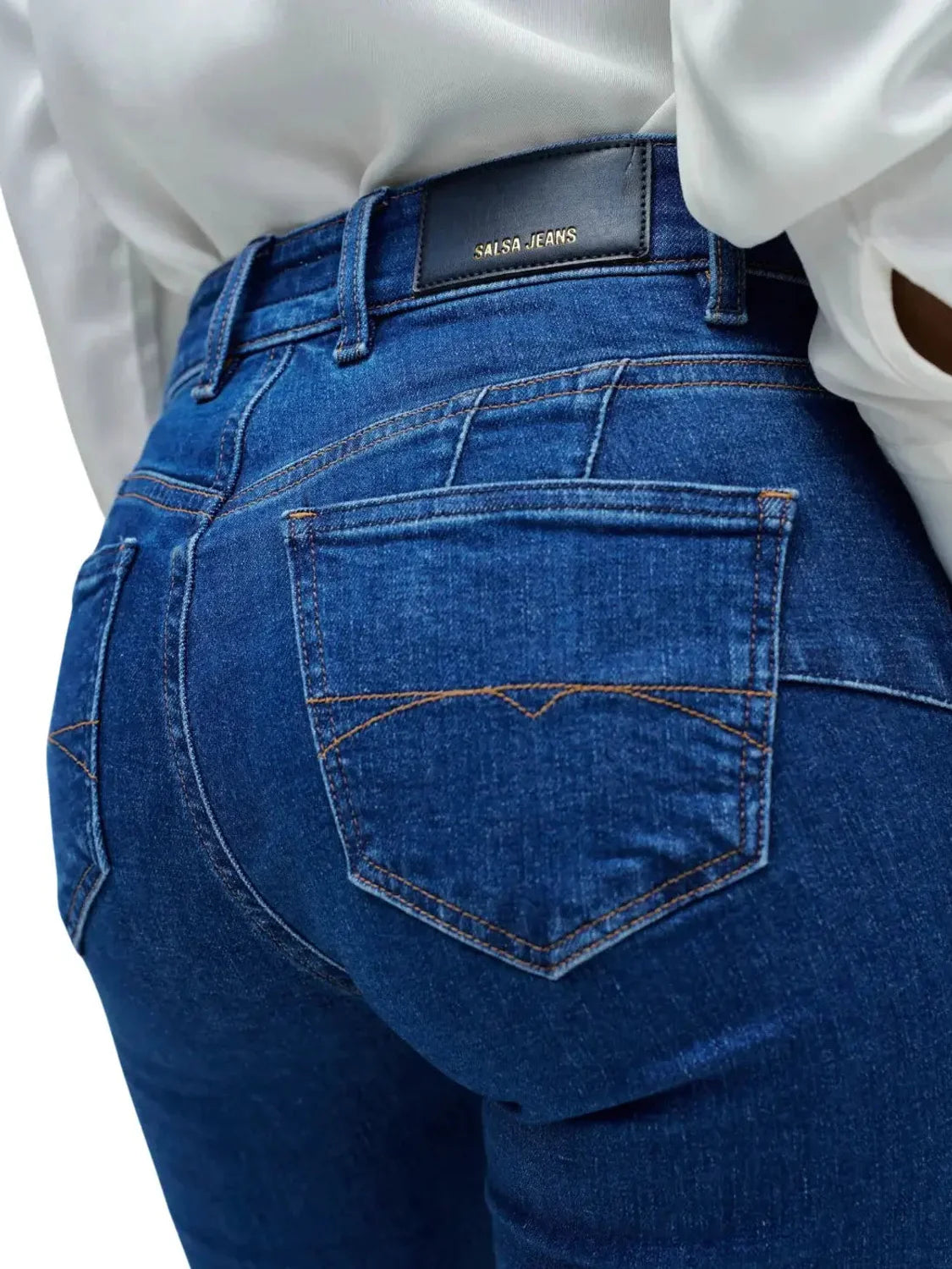 Vaqueros Destiny Push Up Flare Cadena Salsa Jeans Azul | Bicos de Fío