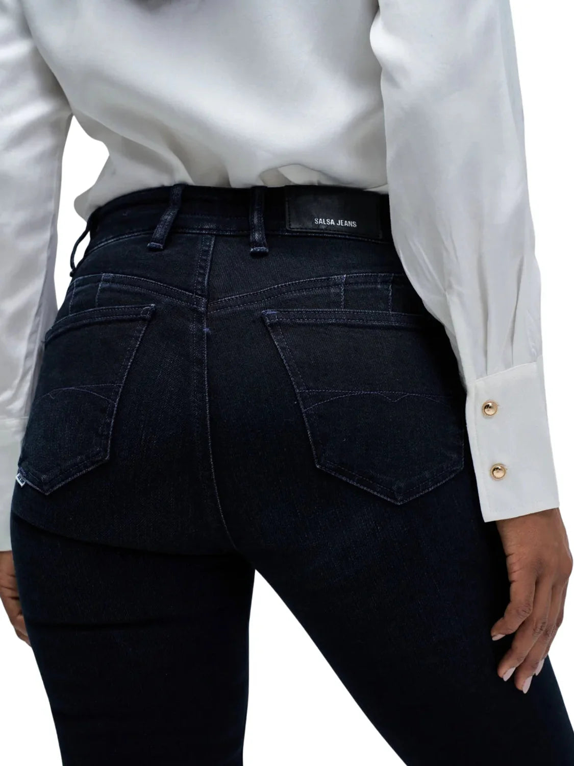 Vaqueros Destiny Push Up Flare Salsa Jeans Azul Oscuro | Bicos de Fío