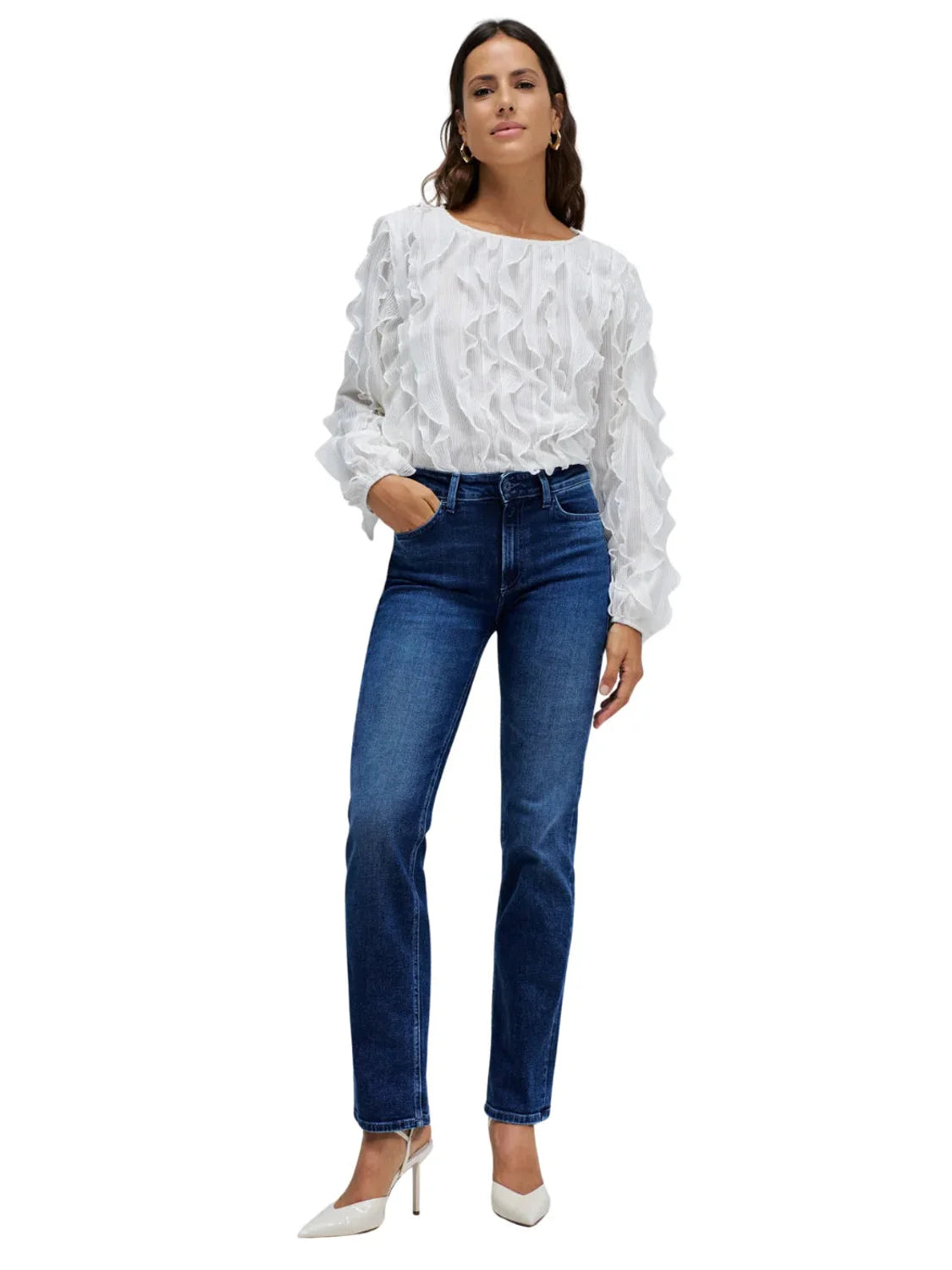 Vaqueros Destiny Push Up Straight Salsa Jeans Azul | Bicos de Fío