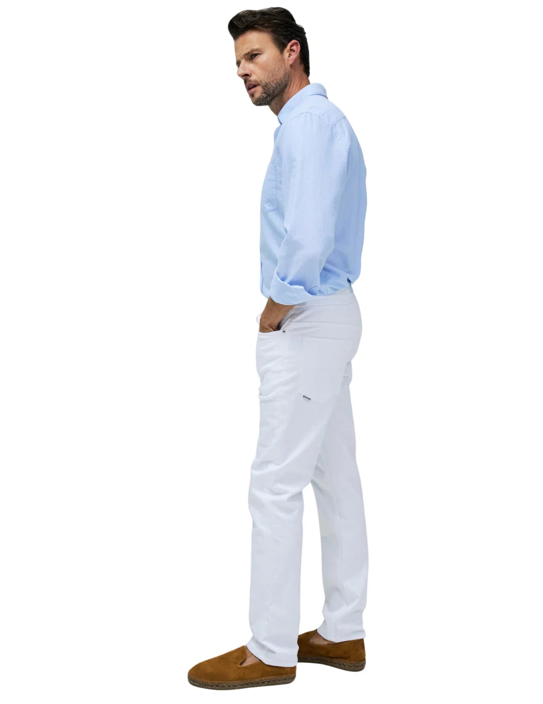 Vaqueros Jogger Salsa Jeans S-Activ Blanco | Bicos de Fío