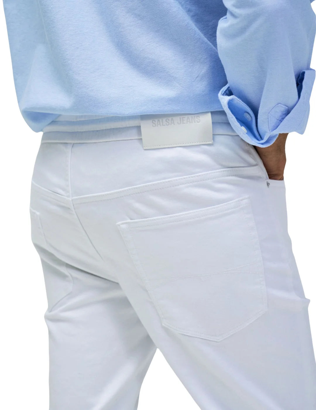 Vaqueros Jogger Salsa Jeans S-Activ Blanco | Bicos de Fío