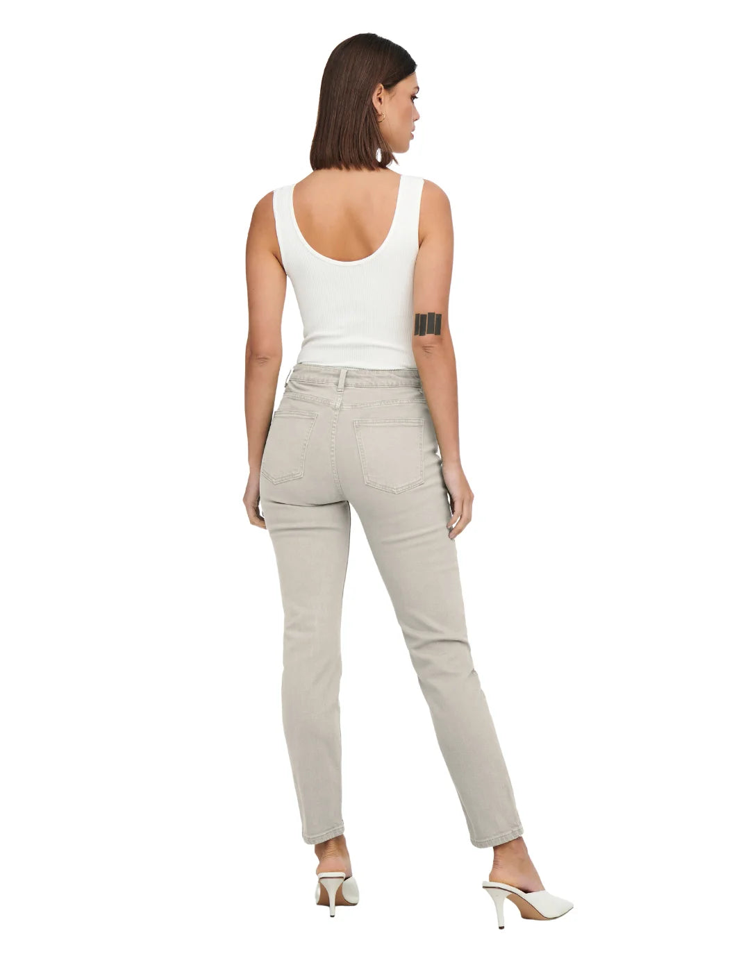 Vaqueros Straight ONLY Emily Beige | Bicos de Fío