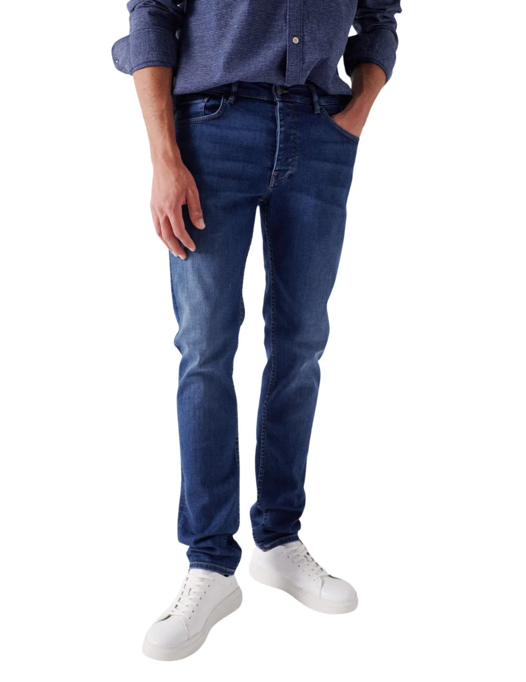 Vaqueros Regular Salsa Jeans S-Repel Azul | Bicos de Fío