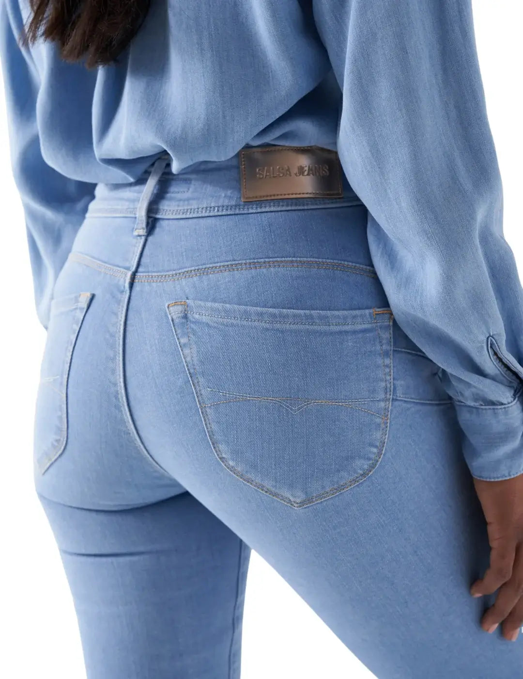 Vaqueros Salsa Jeans Secret Straight Azul Claro | Bicos de Fío