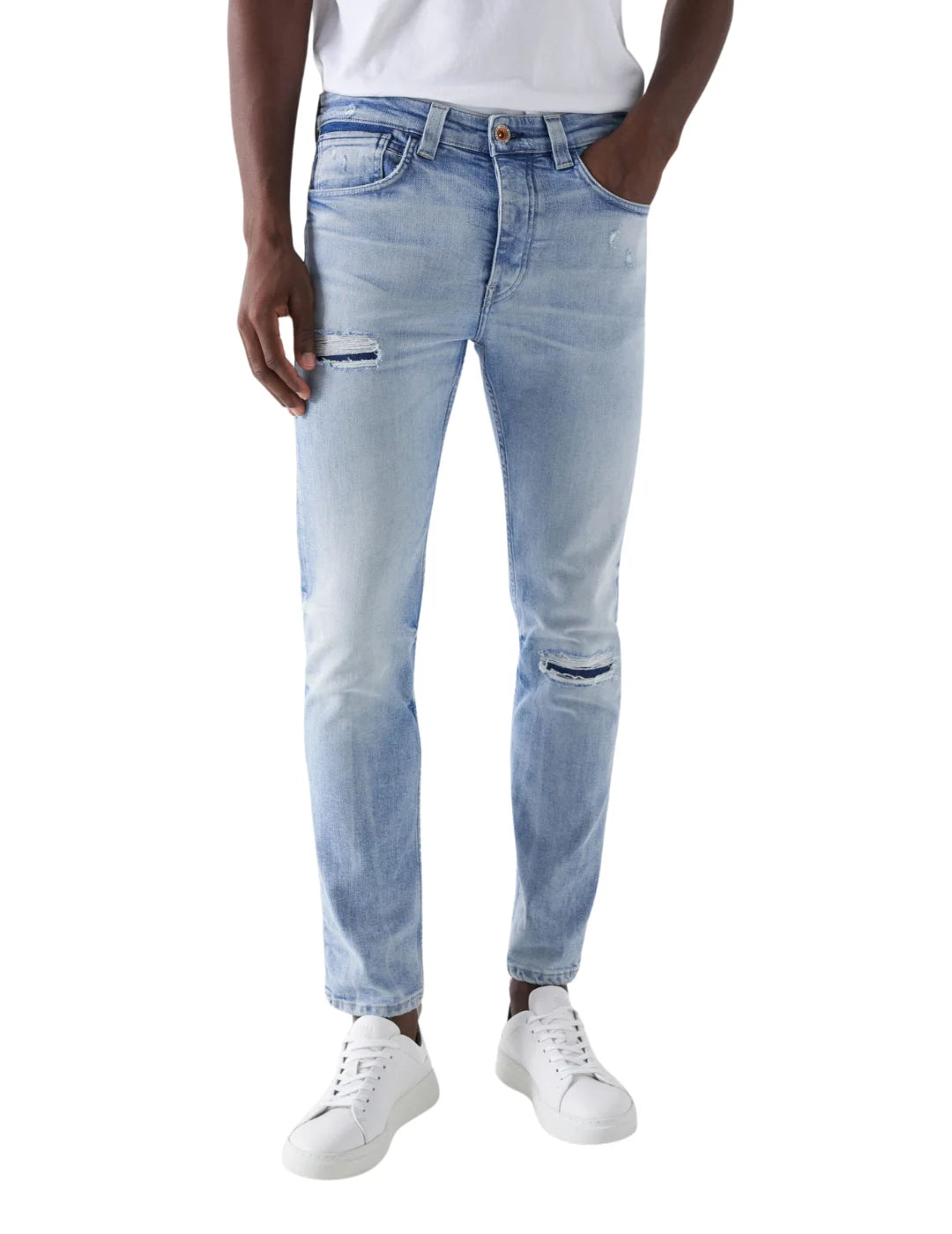 Vaqueros Slim Craft Series Salsa Jeans Azul | Bicos de Fío