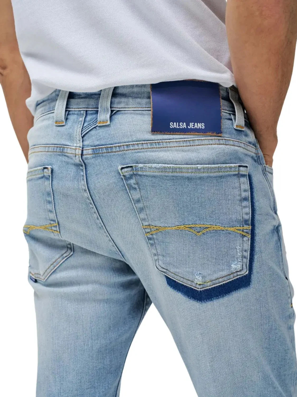 Vaqueros Slim Salsa Jeans Craft Series Azul | Bicos de Fío