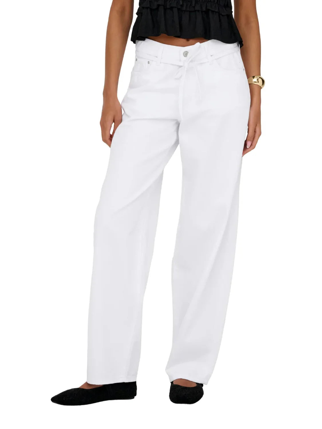 Vaqueros Straight ONLY Gianna DOT211 Blanco | Bicos de Fío
