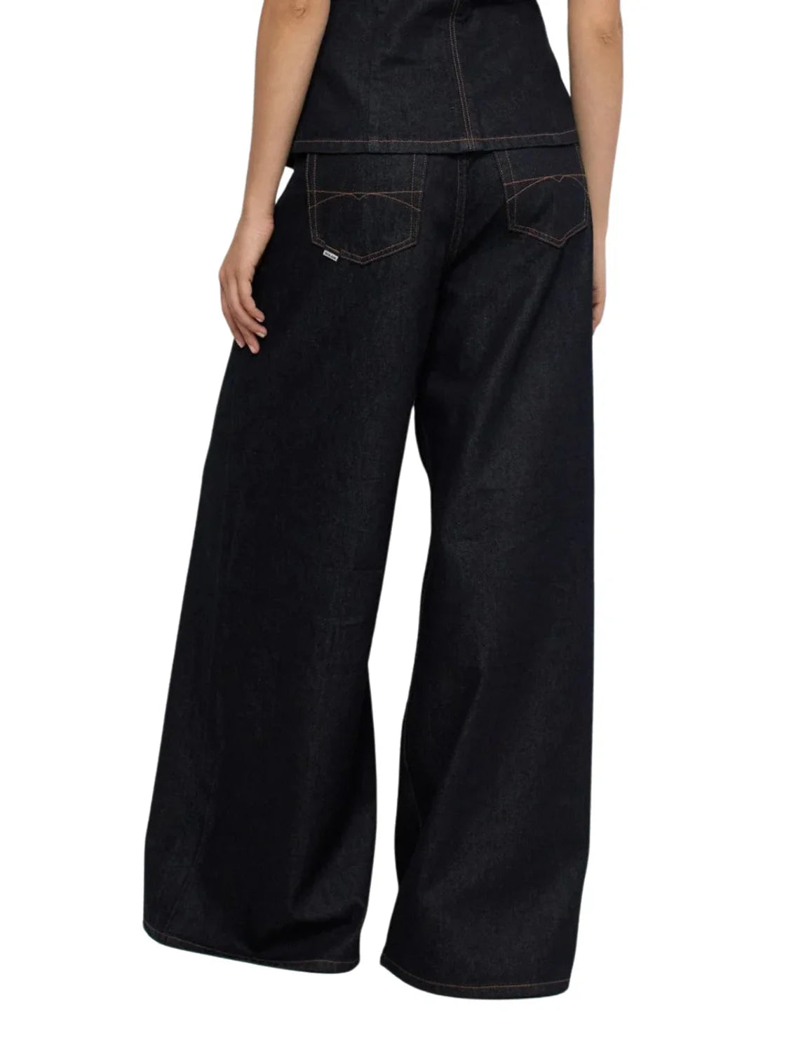 Vaqueros Super Wide Leg Salsa Jeans Azul Oscuro | Bicos de Fío