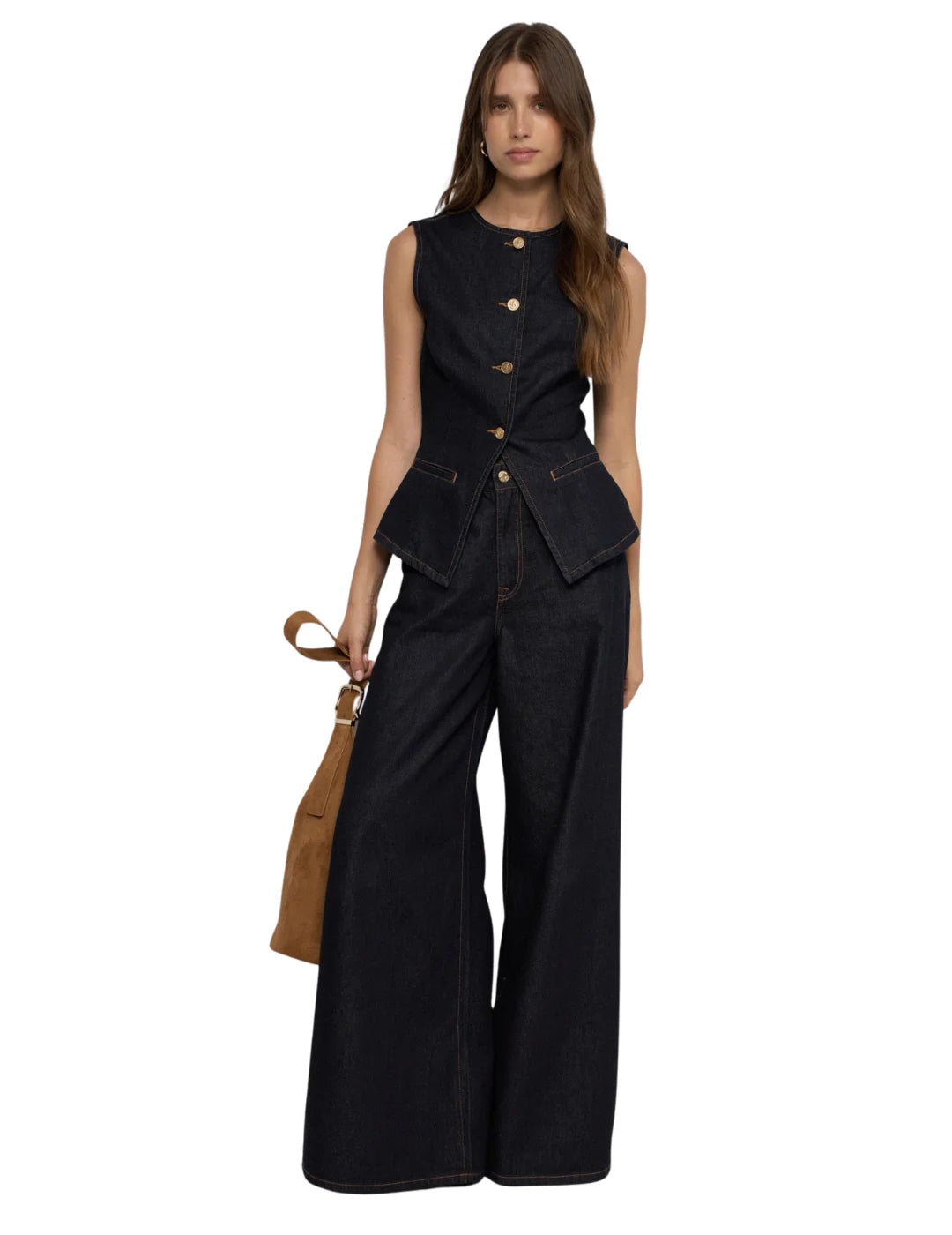 Vaqueros Super Wide Leg Salsa Jeans Azul Oscuro