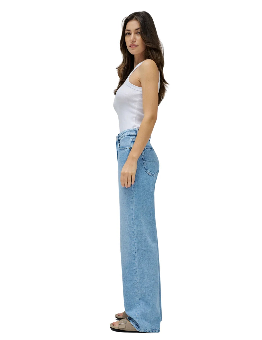 Vaqueros Salsa Jeans Wide Leg Azul Claro | Bicos de Fío