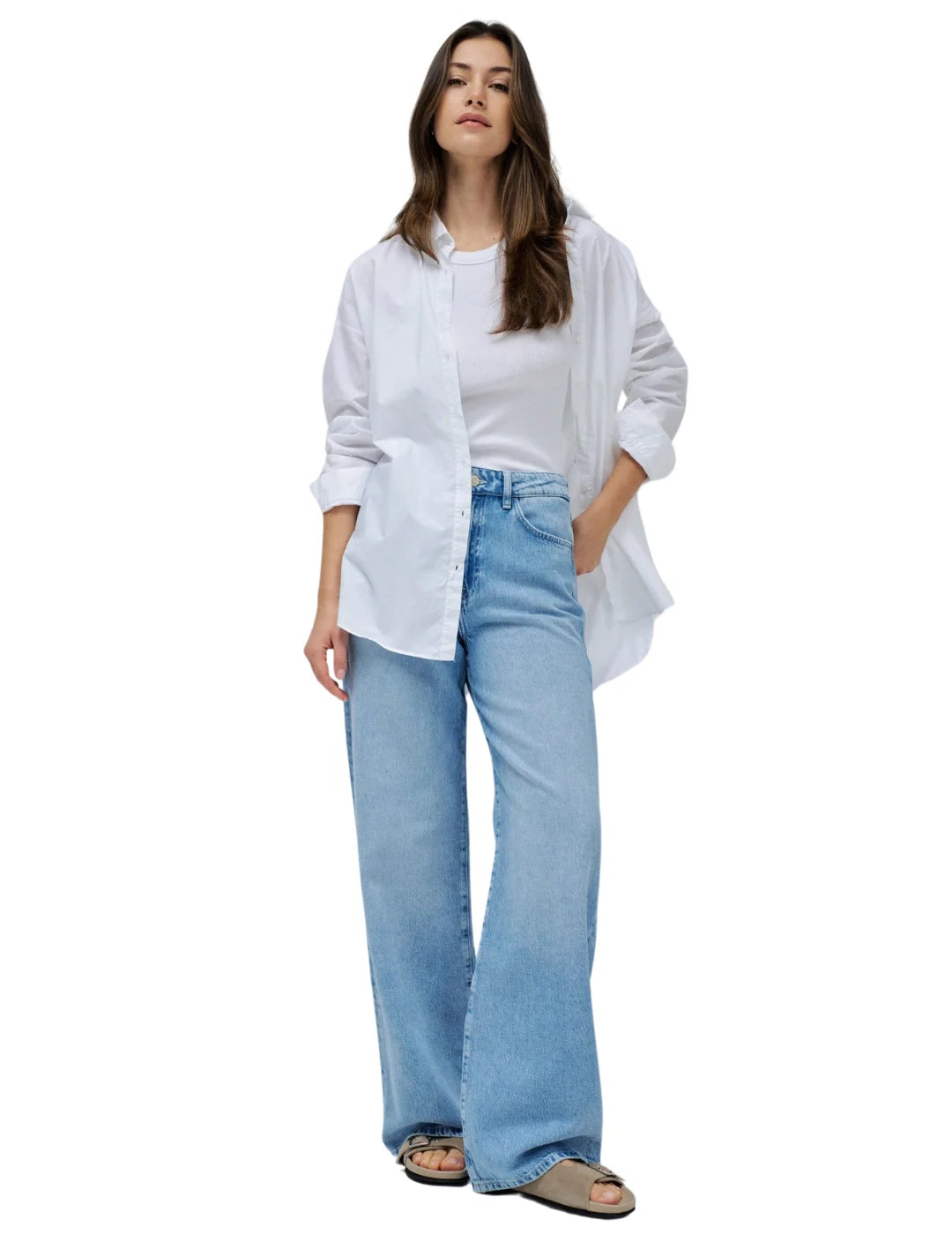 Vaqueros Salsa Jeans Wide Leg Azul Claro | Bicos de Fío