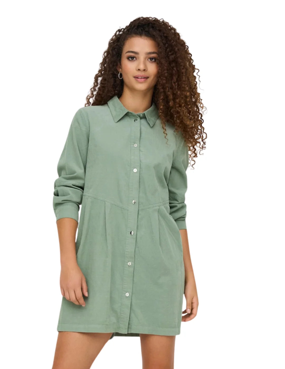 Vestido Camisero Corto ONLY Aime Verde - Bicos de Fío