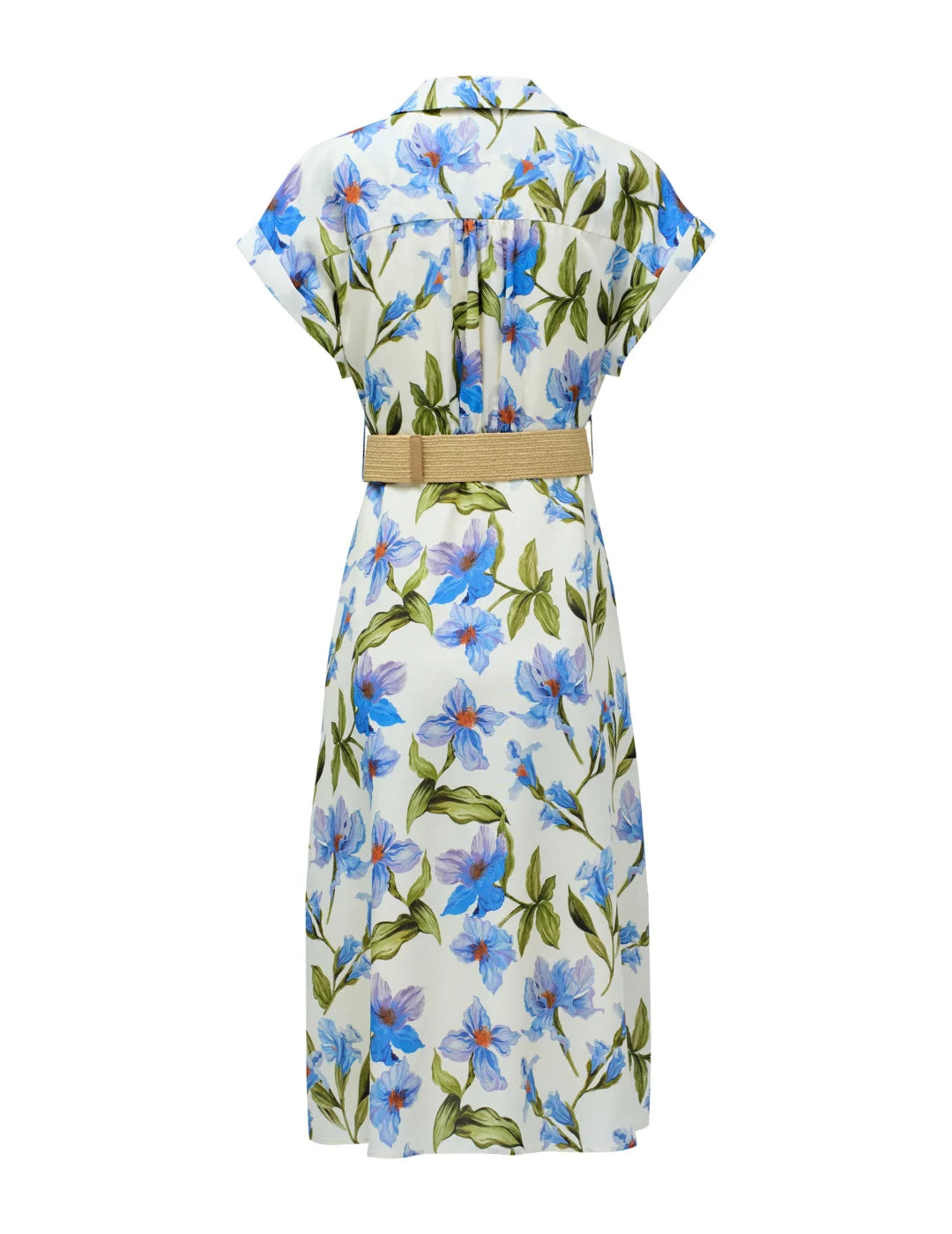 Vestido Camisero Estampado Floral Salsa Jeans Blanco | Bicos de Fío