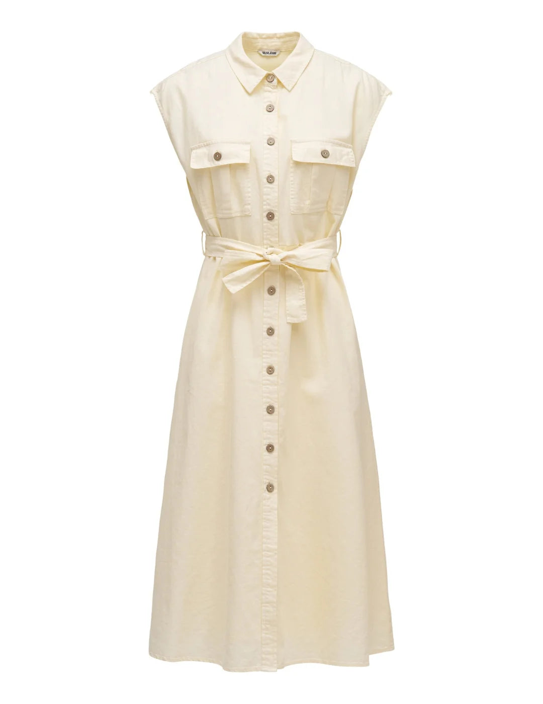 Vestido Camisero Midi Salsa Jeans Light Yellow | Bicos de Fío