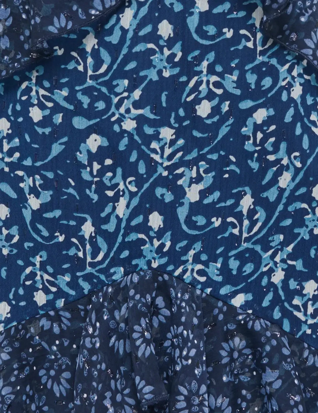 Vestido Corto Volantes ONLY Ralias Azul Marino | Bicos de Fío