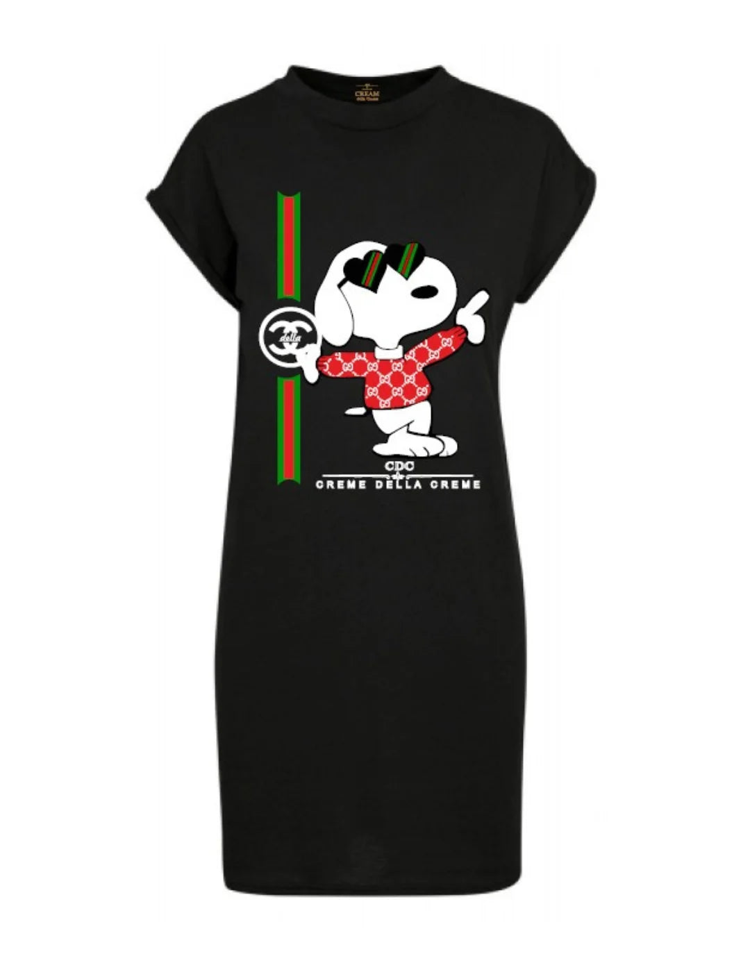 Vestido Cream Della Cream Snoopy Negro | Bicos de Fío