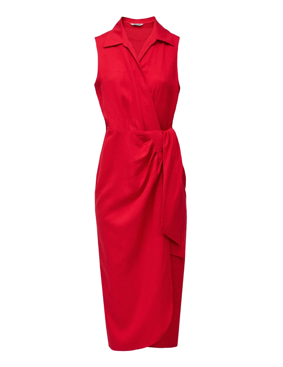 Vestido Cruzado Lino Salsa Jeans Rojo | Bicos de Fío